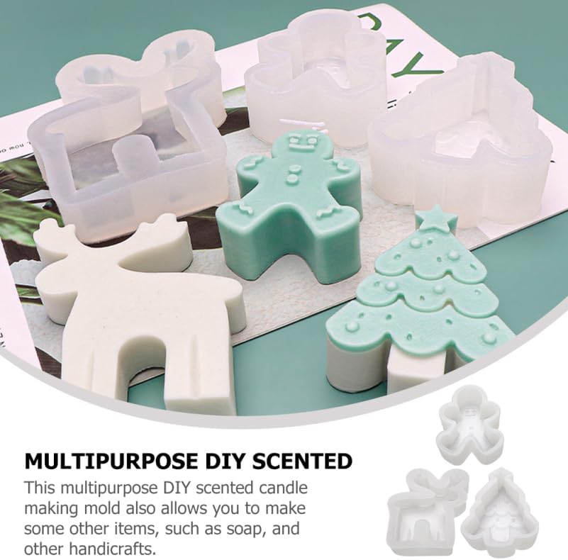 DOITOOL クリスマスキャンドルモールド DIY 装飾香り付きキャンドル作り クリスマスツリージンジャーブレッドマン 初心者やプ