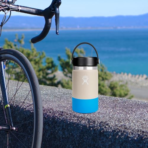 Image of Hydro Flask Bottle Boot - Bottom Protector Sleeve - Silicone Water Bottle Accessory Small Cascade Blue