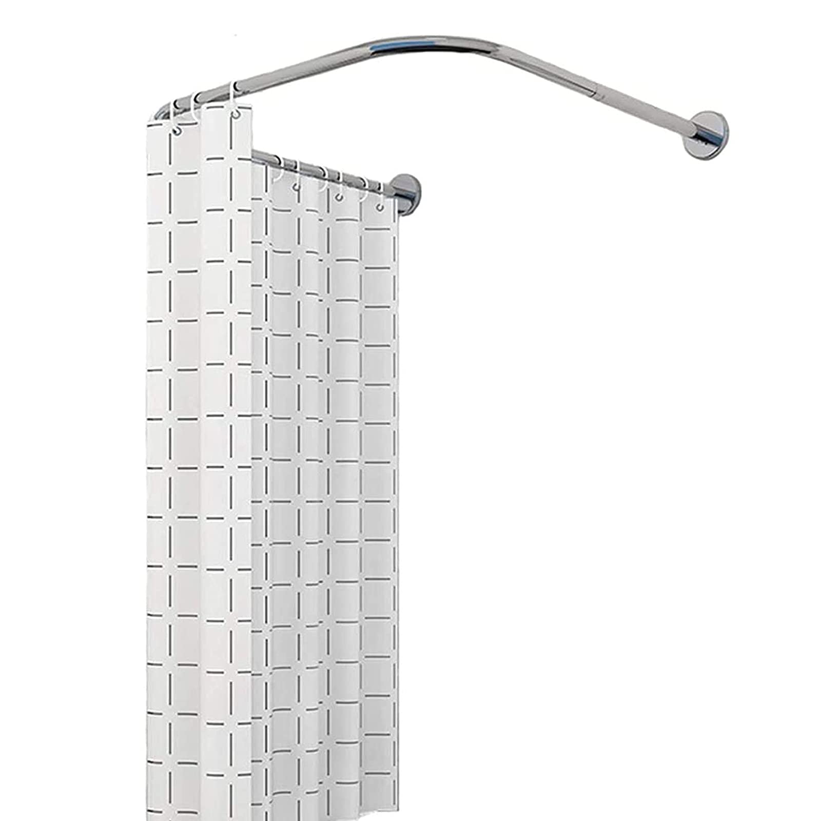 Barre de douche incurvée extensible 120-180cm tringle de penderie dressing acier inoxydable