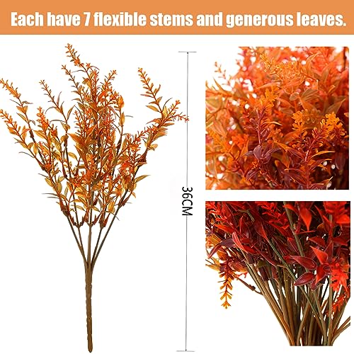 HBell 12 Bundles Artificial Fall Flowers No Fade Faux Autumn Plants,Fake Indoor Outdoor Greenery for Thanksgiving Christmas Wedding Party Home Garden Décor (Autumn) - Image 3