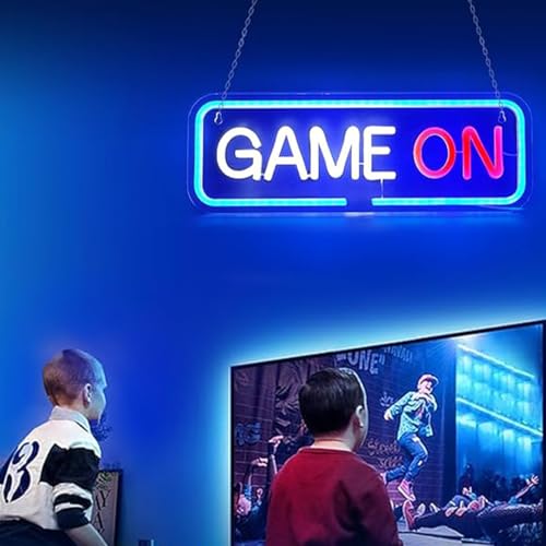 Image of LED Game Sign Game Zone Neon Signs Gaming Room Wall Art Decor Man Cave Lights Signs Gamer Home Bedroom Decoration USB Powered Brightness Adjustable