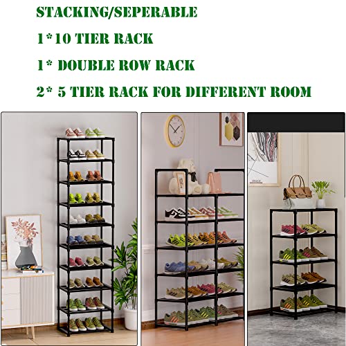 Oyrel Shoe Rack Large Shoe Organizer 24-30 Pairs Shoe Storage Shoe Shelf Zapateras Organizer For Shoes Free Standing Shoe Racks For Bedroom Entryway Tall Black Shoe Stand Tower #TOP6
