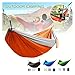 AWHZngE Outdoor Lightweight Double Nylon Camping Hammock with Hanging Straps for Backpacking Travel Beach Yard and Garden for Terrace, Outdoor(Black)