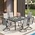 VICLLAX Patio Table and Chairs for 6 Person, 7 Pieces Patio Dining Set Includes 63" Rectangle Outdoor Table and 6 Outdoor Swivel Chairs for Lawn Garden, Grey Table and Grey Chairs