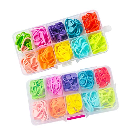 240 Pcs Crochet Markers Stitch Markers for Knitting,Plastic Locking Stitch Place Markers,DIY Craft Safety Pins for Weave Stitch Needle Clip Counter(10 Colors)