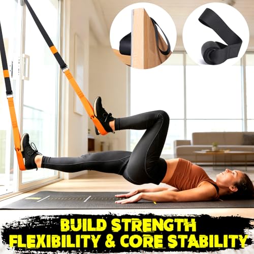 TOBWOLF Adjustable Home Suspension Straps Training Kit, All in One Compact Resistance Trainer Straps & Door Anchors, Suitable - Image 5