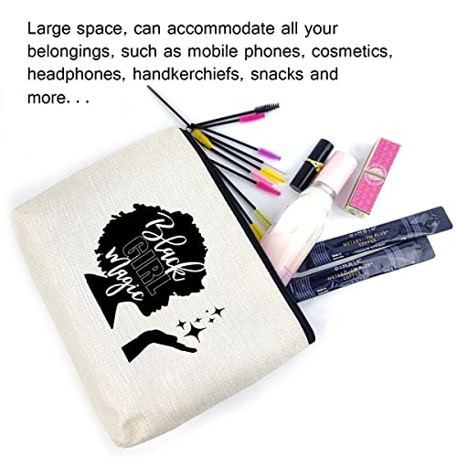 LANBAIHE Black Girl Magic-African American Makeup Bag Travel Cosmetic Bag Black Girl,Women Gift Inspirational Gifts,Gifts for Friends,Sisters,Birthday Gifts,Thanksgiving Gifts - Image 4