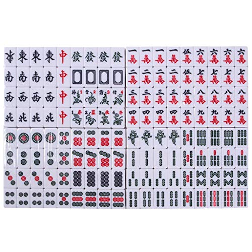 Set pequeño de Mahjong chino para viaje con 144 fichas miniatura 7