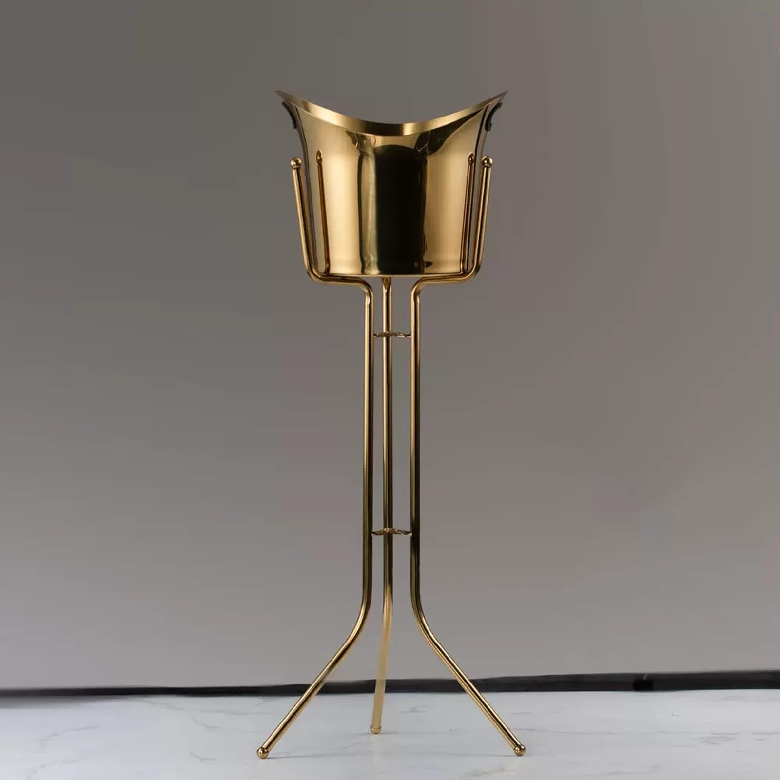 Cubitera de Acero Inoxidable para champán con Soporte, cubitera de pie para Vino, Ideal para Fiestas, Bares, Bodas y Uso en Interiores y Exteriores.