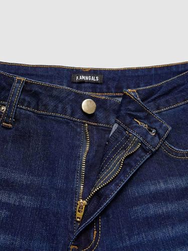 Flamingals Straight Leg Barrel Legs High Waist Casual Ripped Detail Wash Jeans4