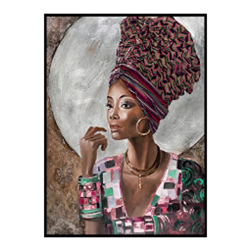 Gravures femme africaine moderne bijoux en or décoration murale salon