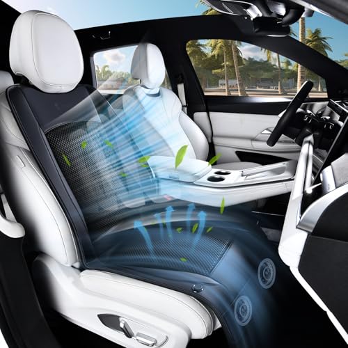 FLORICH Cooling Car Seat Cover, 12V/24V Car Seat Cooling Pad, Ventilated Seat Cushion with 2 Powerful Turbo Fans, 3-Speed Adjustable Cooling Car Seat Covers for Summer Driving Universal Fit for Car