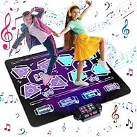 Hengyarici Double Dance Mat Ideas for Dance Challenge Palymat, Optional Single & Double Player Game Modes, Built-in Music, Three Levels of Difficulty Toys Gift for Ages 3-12 (Classic Edition)