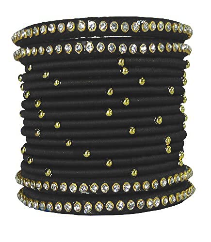 Anusha Enterprises Silk Thread Bangles Set for Women Plastic Bangles (Black) (Pack of 16) (Size-2/0) (B0BXHHXK13) Amazon Price History, Amazon Price Tracker