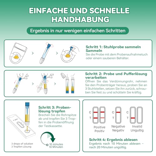 Helicobacter Pylori Test mit 98.6% hoher Genauigkeit Antigen-Selbsttest via Stuhluntersuchung Für alle Magenbeschwerden: Sodbrennen… – Ansicht 5