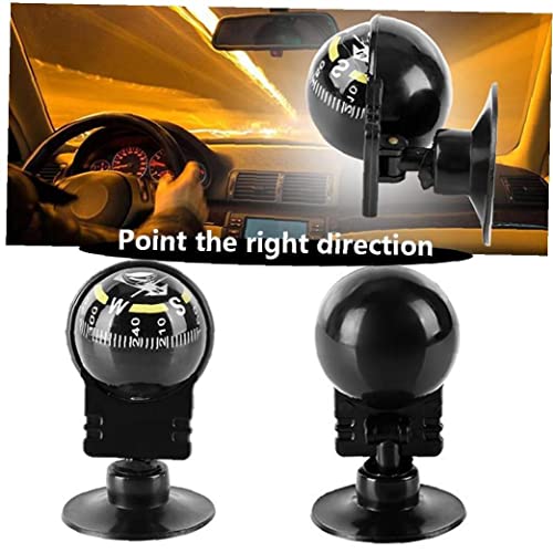Brújula bola compacta para auto negra miniatura 3