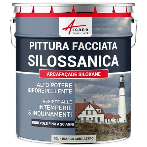 ARCANE INDUSTRIES Pittura Silossanica - ARCAFAÇADE SILOXANE - Bianco Grigio - RAL 9002