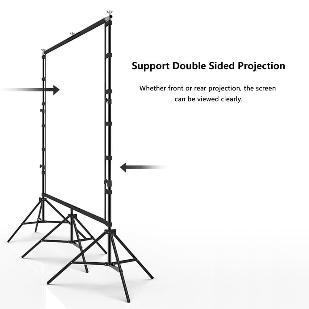 Schermo di Proiezione Mobile Pieghevole 180" 16:9 con Supporto a Treppiede, Schermo Cinematografico 3D 4K HD, Altezza Regolabile per Home Theater