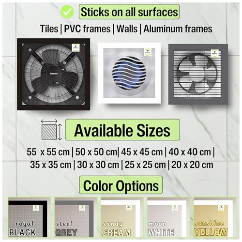 Image of ARMORX Mosquito Net for Exhaust Fan, Bathroom, Kitchen & Ventilation Window | Pre Stitched Ready-to-Use | Blocks Mosquitoes Insects Lizards | White - 35x50 cm / 14x20 inch