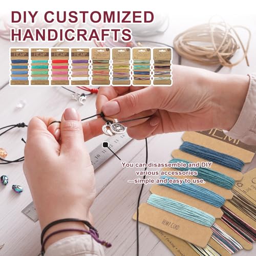 Cordón de cáñamo multicolor de 1 mm para accesorios de artesanía 4