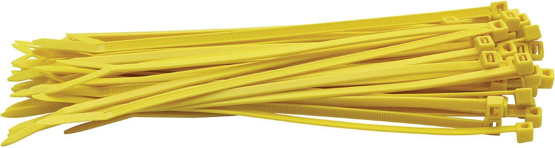 Cable Ties 2.5mm x 100mm Nylon Tie Wrap Yellow Pack of 100 Units