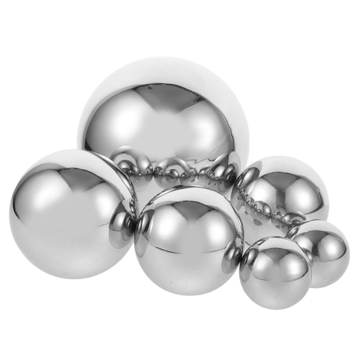 FUNOMOCYA 6pcs Reflective Garden Sphere Durable Stainless Steel Mirror Globe for Outdoor Decor Lightweight Floating Balls for Home and Garden Use