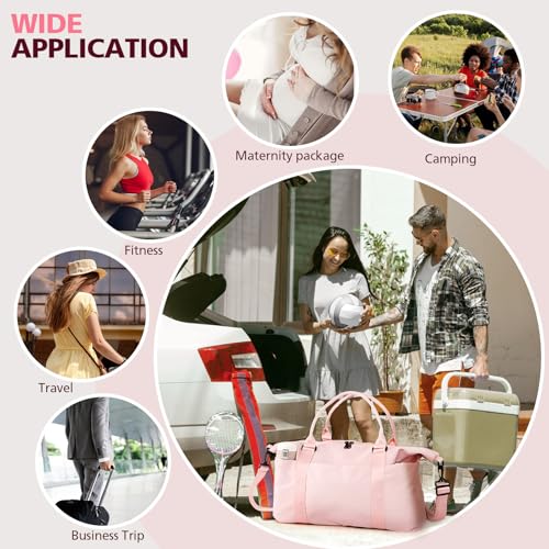 EASYFUN Travel Duffle Bag, Waterproof Weekender Carry On Tote Bags for Women, Men, Hospital Bag, Overnight Bag Luggage with Trolley Sleeve image 1