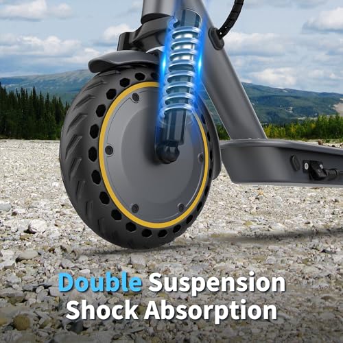 Image of WERHY Electric Scooters, 350W Brushless Motor & 19 MPH, 15-21 Miles Long Range, 8.5 inch Solid Tires, Folding Sport Scooters for Adults with Dual Brake System and APP