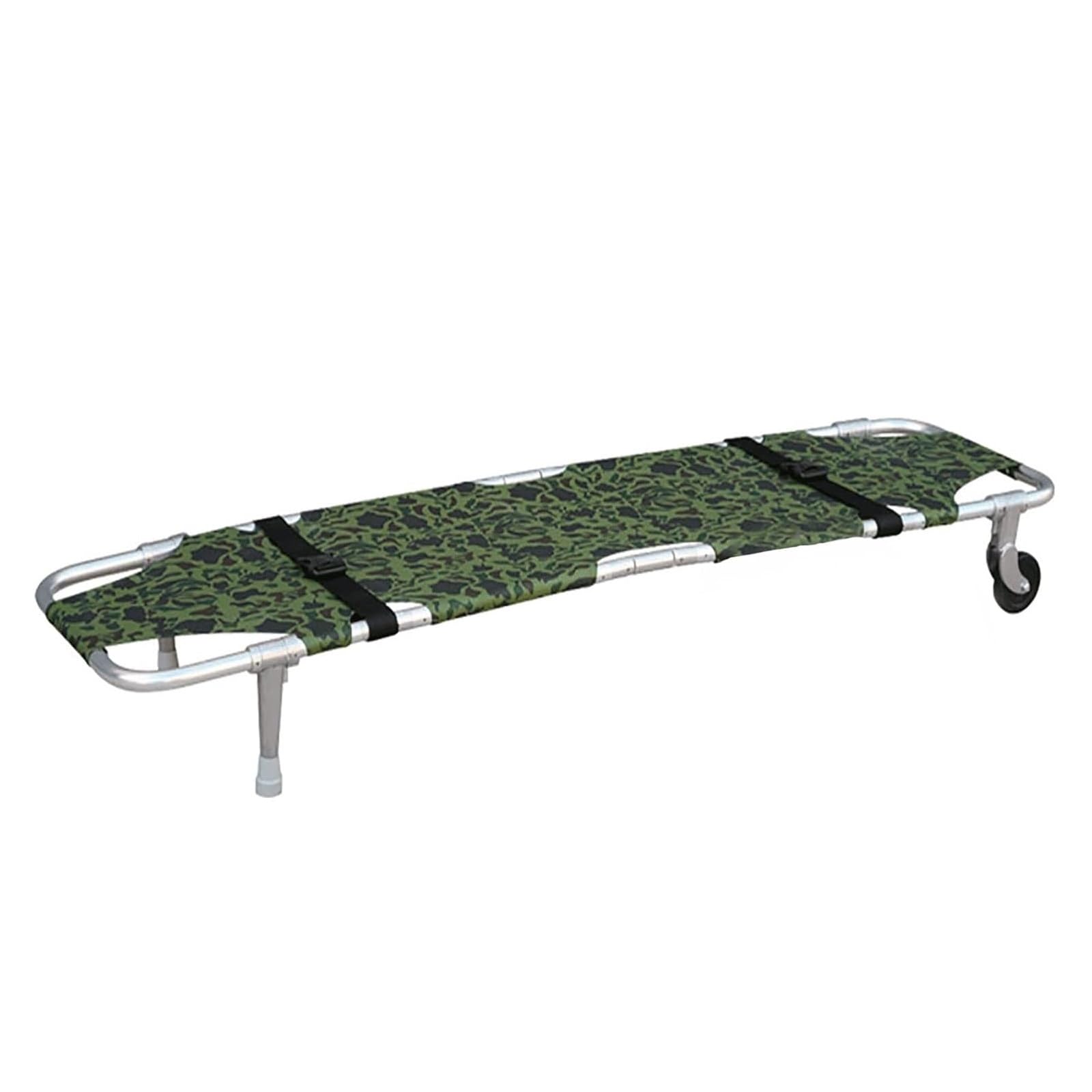 SWENEEN Aluminum Folding Stretcher,Rescue Ambulance Stretcher,Search And Rescue,2 Wheels And 2 Support Legs Can Hold 159Kg/350Lb,Suitable For Hospitals,Sports Venues And Ambula,