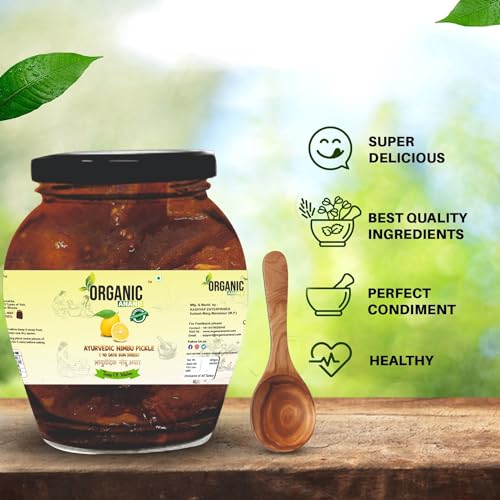 Image of Organic Anand Homemade Ayurvedic Lemon Pickle (40 Days Sun Dried) 350gram Nimbu ka Achaar, Flavourful, Delicious, Traditional Taste (Pack of 1)