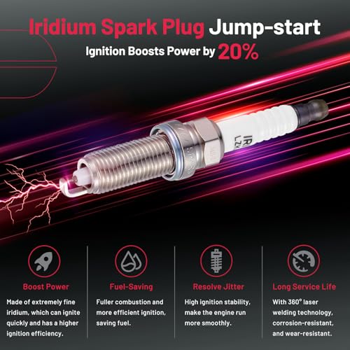 Image of BDFHYK 4 Ignition Coil Pack UF708 and 4 Iridium Spark Plug 91187 Compatible with Nissan NV200 2.0L l4 2013 2014 2015 2016 2017 2018 2019 Coil for IC812 PR4011 PPCUC16 22448-1KT0A 2505-302211