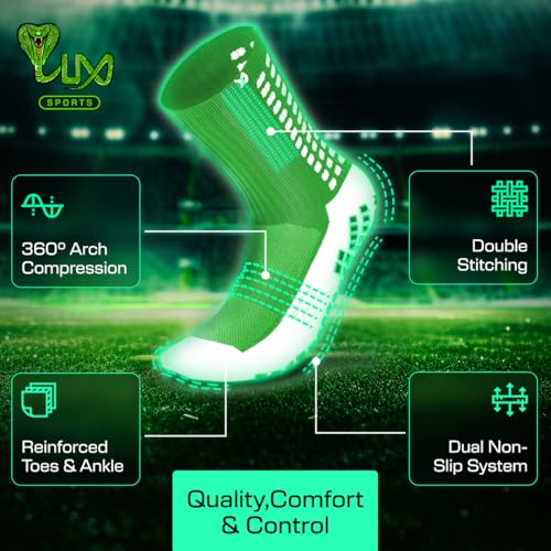 Image of Lux Dual Grip Soccer Socks for Men & Women - DualGrip Engineered for Performance & Comfort - Anti-Slip Grip Socks for Soccer