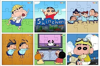 Wooden Jigsaw Puzzles Toy for Kids & Children, Shinchan 6 in 1 Jigsaw Puzzles 54 Pieces, Anime Cartoon Character Educational Toy (Shinchan)-image-37