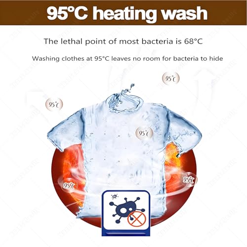 Huansebesity Mini Drum Lavatrice Slim,Lavatrice Altezza Ridotta, Lavatrice Portatile Per Vestiti,Alta Velocità Spin,Lavatrice Da 3 Kg,Lavatrice A Parete Con Pannello Controllo Lcd Lightgreen - 6