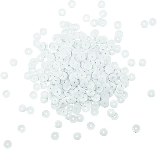 Lentejuelas blancas de 0.236 pulgadas a granel, pequeñas lentejuelas sueltas para costura, manualidades, apliques de bordado, alrededor de 4200