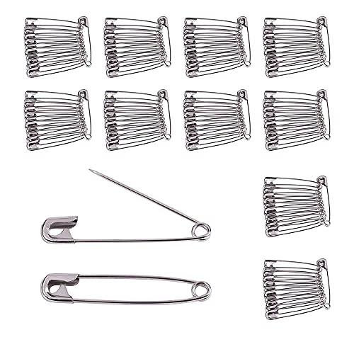Diy Crafts CT-DIY-HI-37760 Safety Pins Nickel Finish Clothing Pins Garment, Rust-Resistant Nickel Plated Steel Set (50Mm, Pack Of 120, Multicolor)
