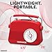 Magnavox Retro Dual Alarm Clock FM Radio - Bluetooth Wireless Technology, LCD Display, Snooze & Sleep Timer - Ideal for Home, Bedroom & Office (Red)