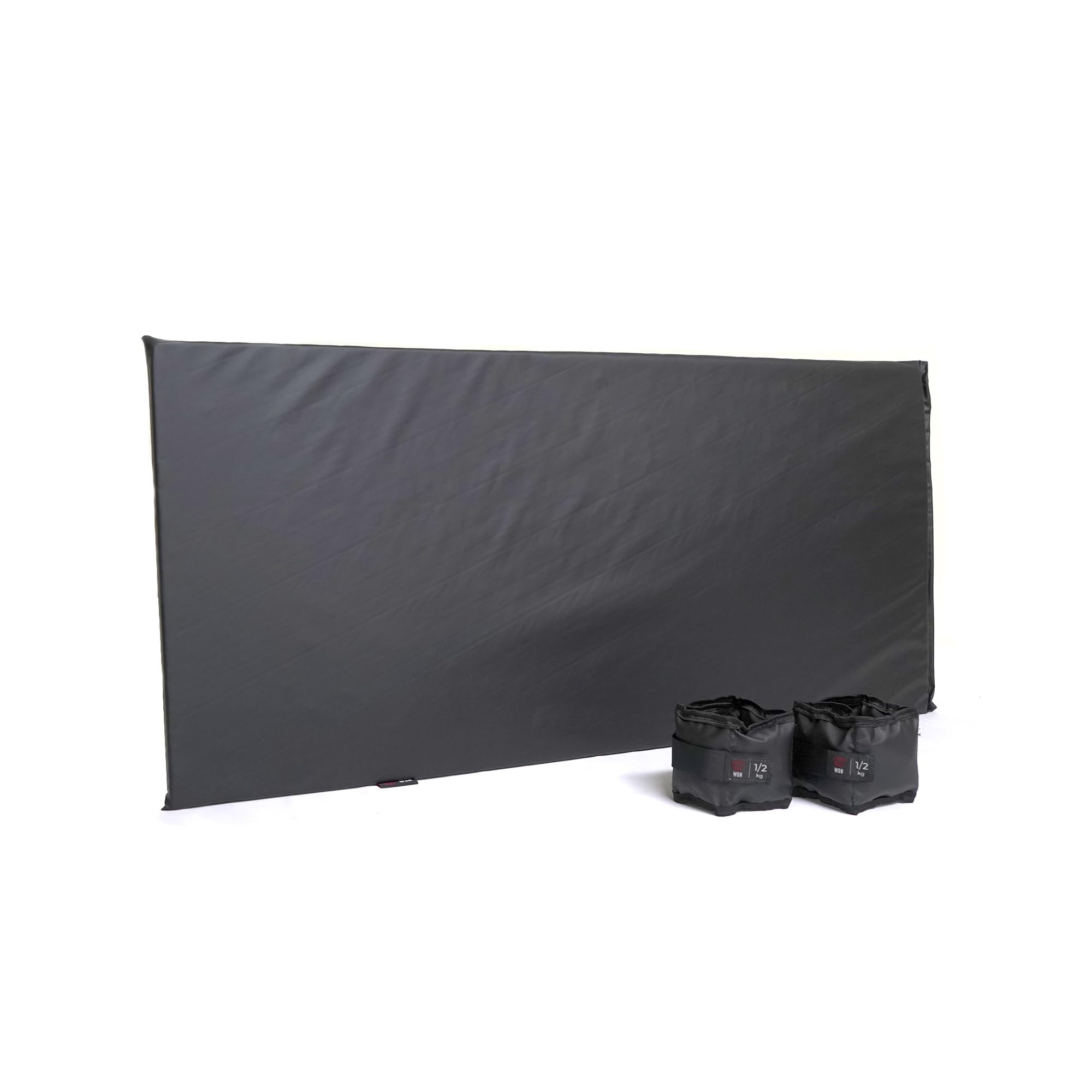 Kit Fitness com Par de Caneleiras 0,5kg e Colchonete Preto 90x42x2cm