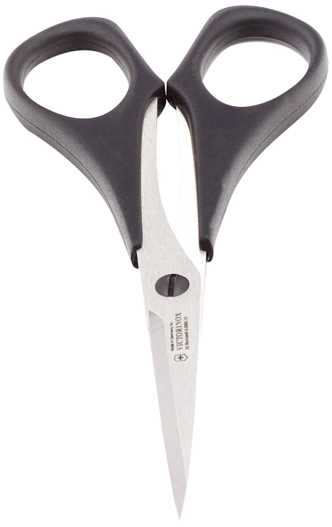Victorinox Ciseaux de Ménage, Longueur Totale de 13 Cm, Poignées en Plastique, Acier Inoxydable, Inoxydable, Noir