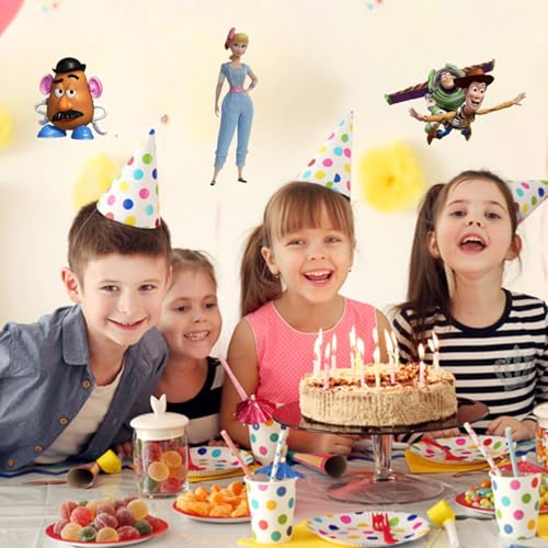 Image of Toy Story Theme Cutouts - 6-inch, 250 GSM Cardstock, Multicolor - Set of 12 Pieces for Parties, Decorations, Crafting, DIY Projects, and Kids' Events - Fun and Vibrant Party Supplies
