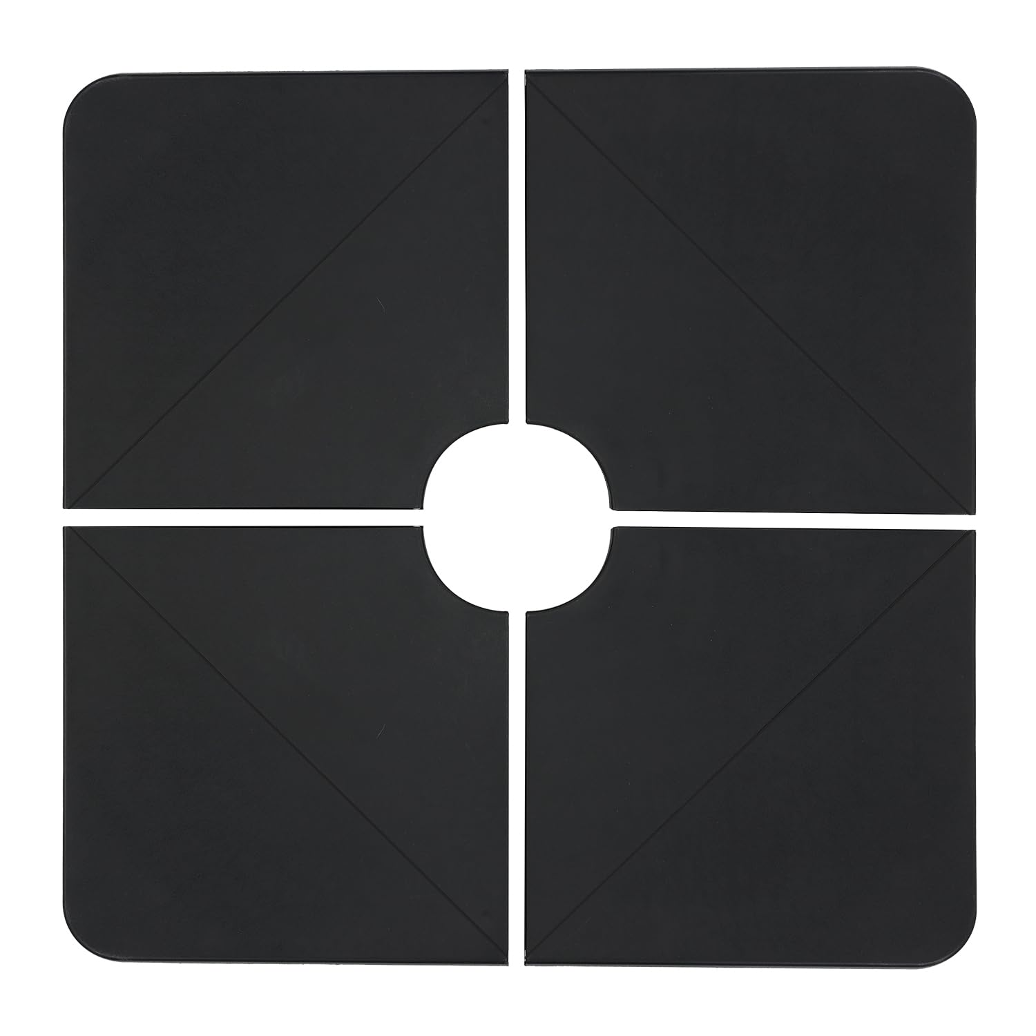 Aoodor 4-Piece Offset Cantilever Patio Umbrella Base Stand - Sand Filled Weight Plates for Stability