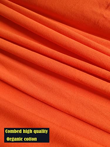 The Yard - Tela de punto de algodón elástico naranja y elastano, material de camiseta de color sólido para costura y manualidades (1 yarda)