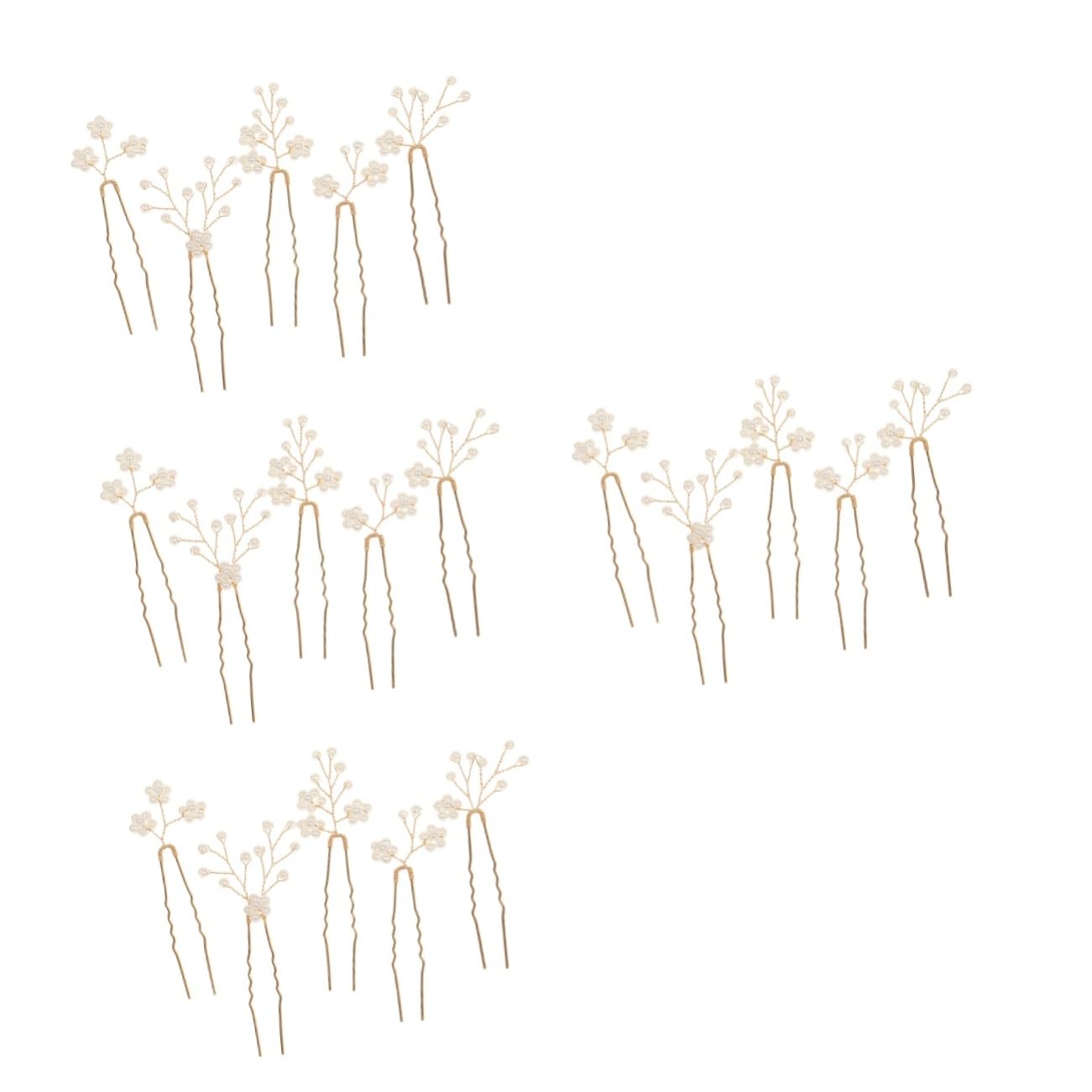 POPETPOP 20stücke Perlen Blumen Haarnadeln Für Hochzeiten Haaraccessoires Für Bräute Und Brautjungfern U-förmige Haarnadeln Mit Strahlendem Für Besondere Anlässe