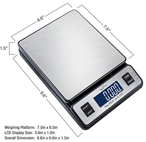 Weighmax W-2809 65 Lb X 0.1 Oz Durable Stainless Steel Digital Postal Scale, Shipping Scale With Ac Adapter,W-2809-65Lb #TOP1