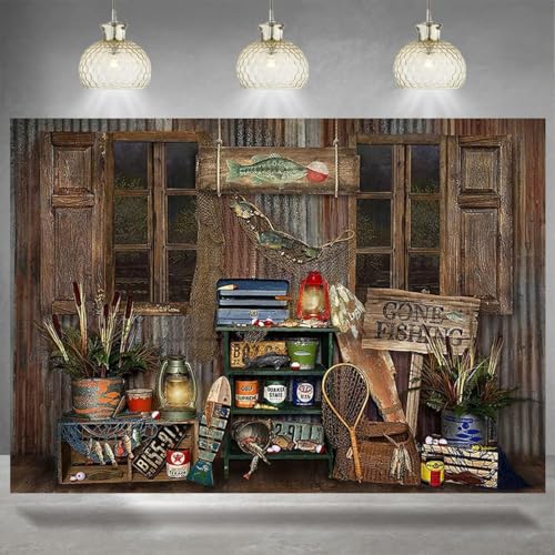 Fondo Fotográfico Madera Rústica Tema Pesca 7x5ft miniatura 5