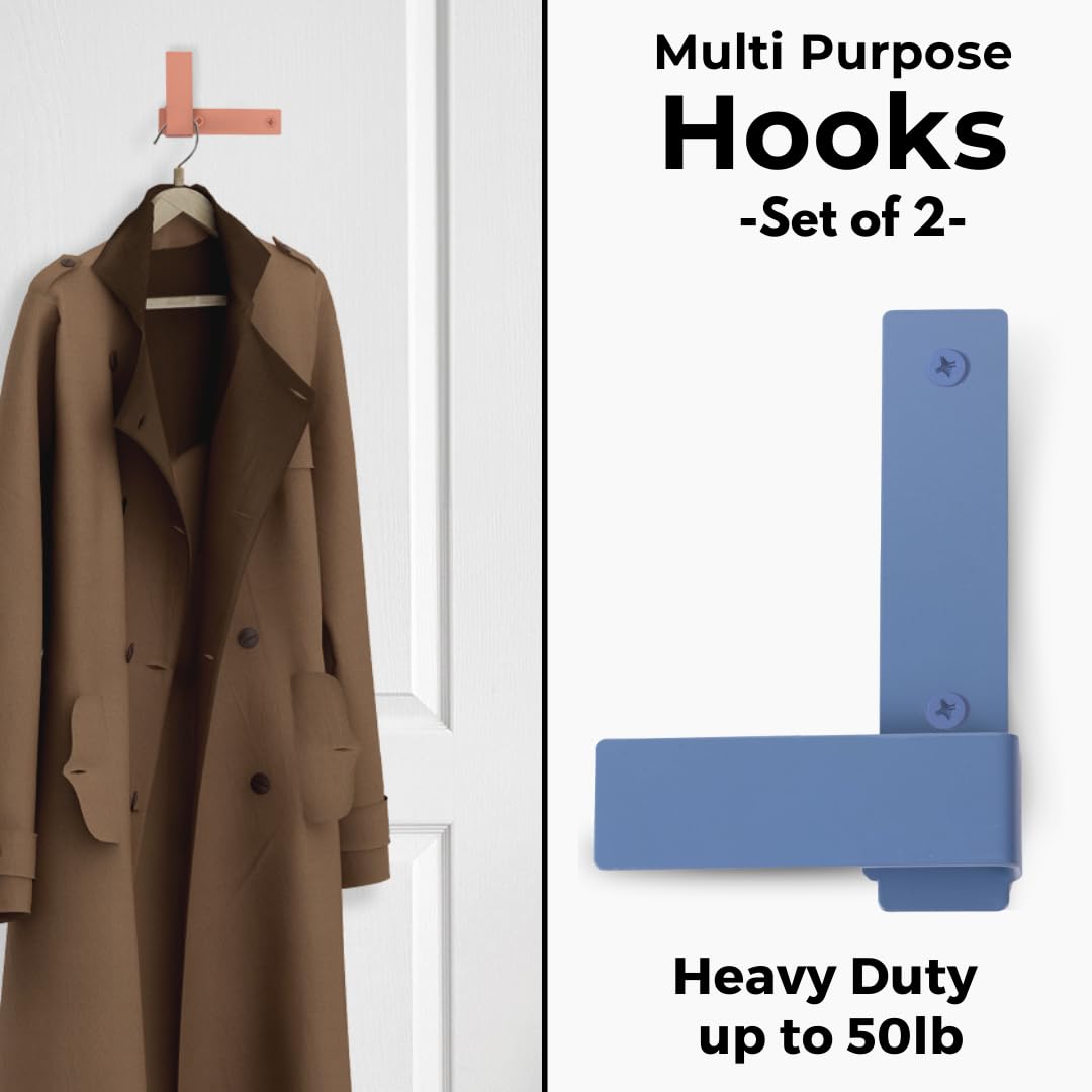 Elegante juego de ganchos de pared: 2 elegantes soportes de pared decorativos de un solo gancho para colgar abrigos, ropa, toallas, mochilas y sombreros. Ganchos modernos y resistentes para