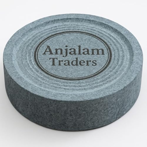 Image of Herbals Turmeric Haldi Grinding Stone, Chandan Mortar, Sandalwood Rubbing Stone (Big Size=13cm)