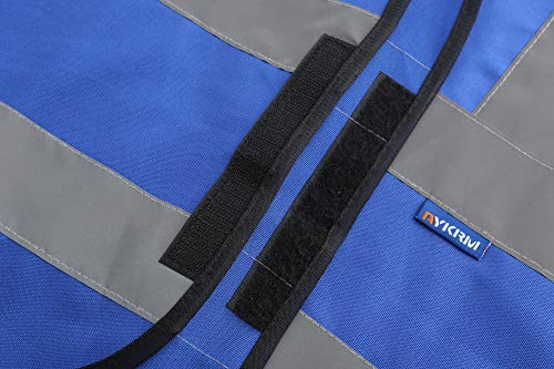 Aykrm 12 Colour High Visibility Viz Vest Hi Vis Viz Reflective Safety Vests For Men (Xs-8Xl) (Medium, Blue) #TOP3