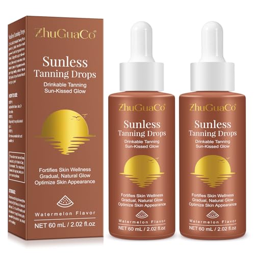 Tanning Drops zum Trinken Bräunungstropfen zum Trinken Bräunungstropfen zum Einnehmen Natürliche Tanning Drops Trinken Ohne Sonnenschäden Schnelle Bräunung (2PC)