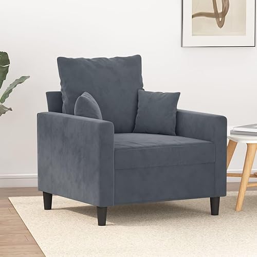 Sofa Chair Dark Gray 23.6" Velvet